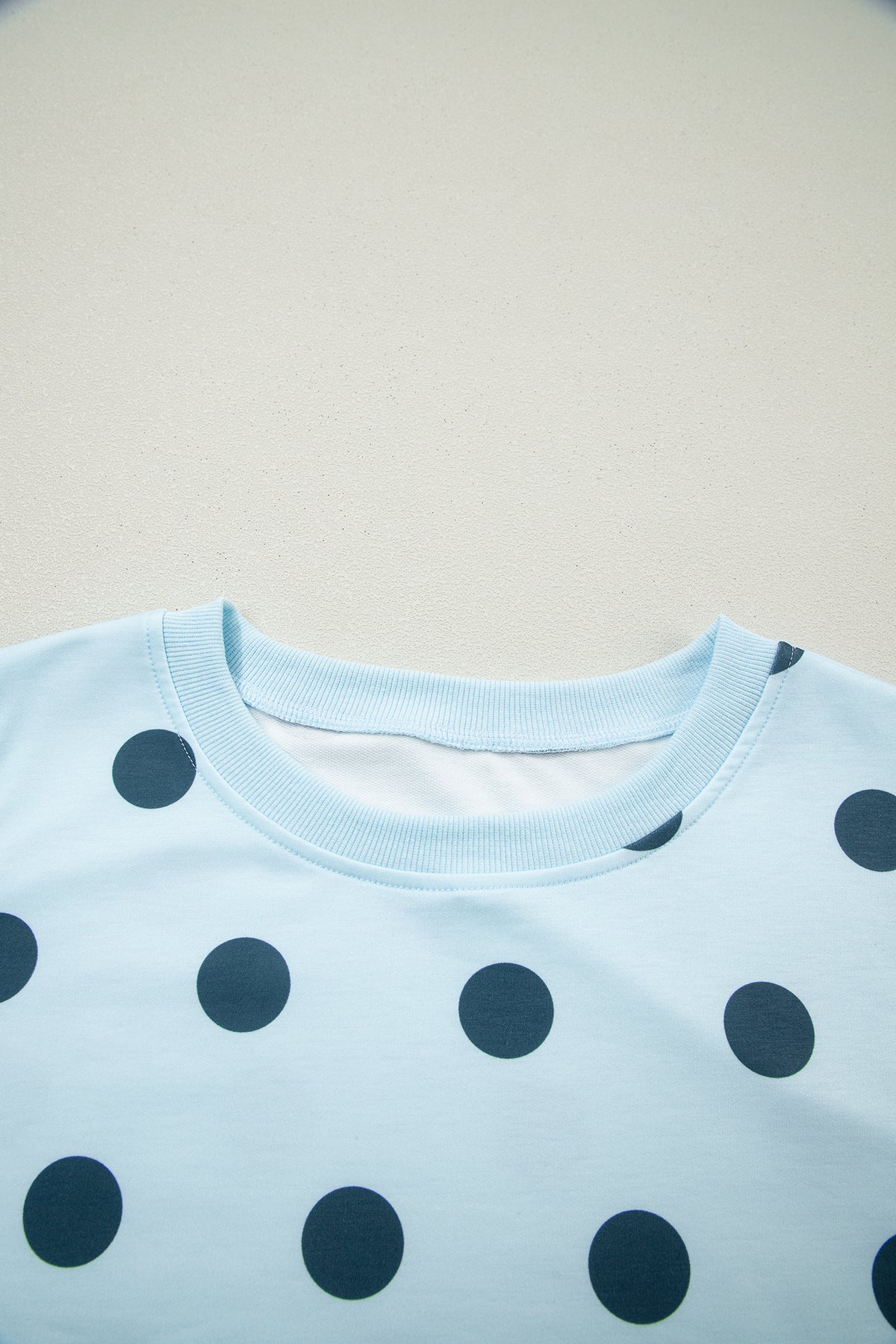 Sky blue ribbed trim polka dot print tank and split mini skort two-piece set by Dear-Lover, casual summer outfit with playful pattern.