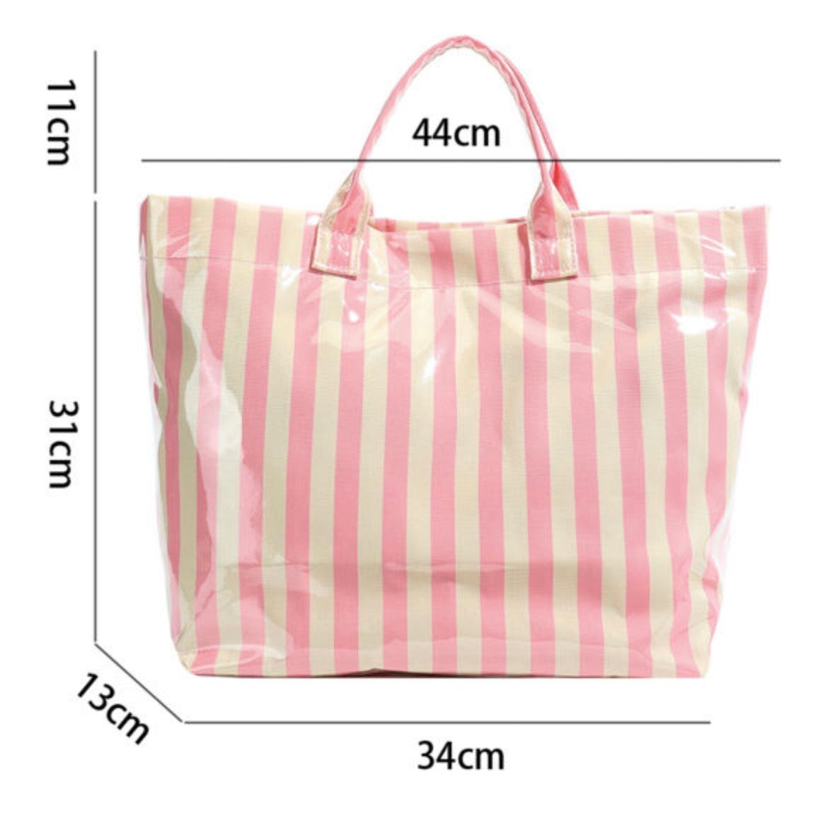 Dear-Lover rose striped tote bag with sturdy handles, featuring a stylish pattern and spacious interior for everyday use.