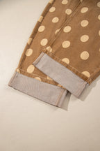 Polka dot ankle-length casual jeans with metal buttons by Dear-Lover, showing the stylish design and fit of the denim bottoms.
