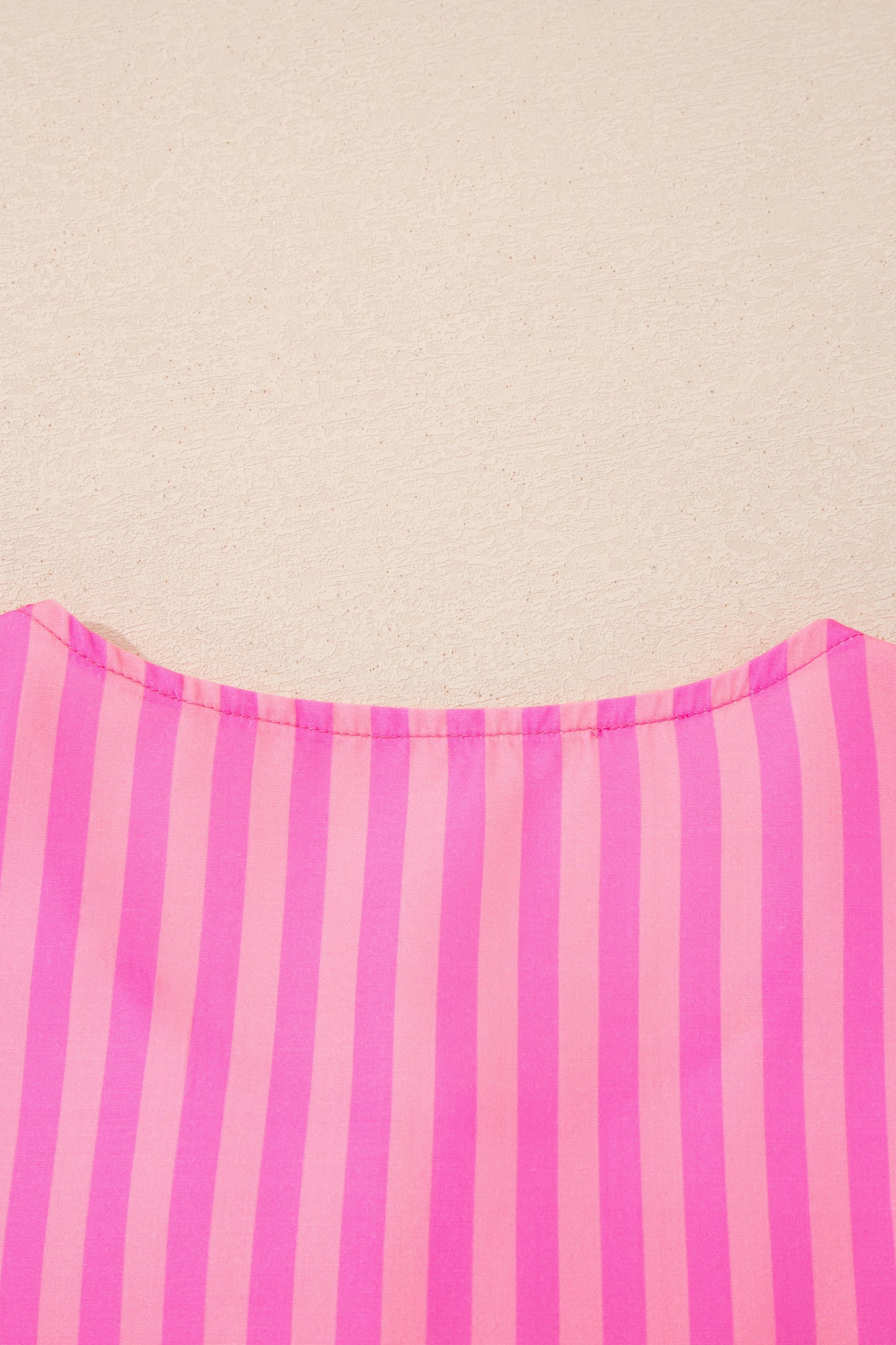 Rose Striped Print Bow Detail Short Puff Sleeve Mini Dress