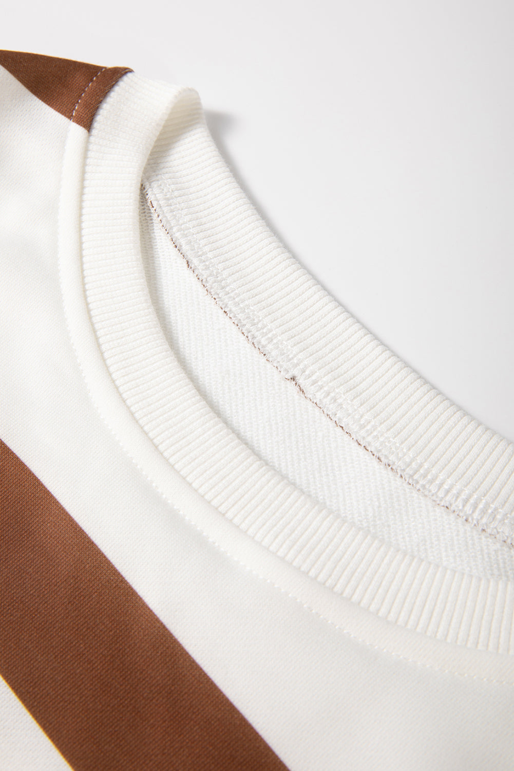 Black Stripe Drop Shoulder Pullover and Jogger Pants Set