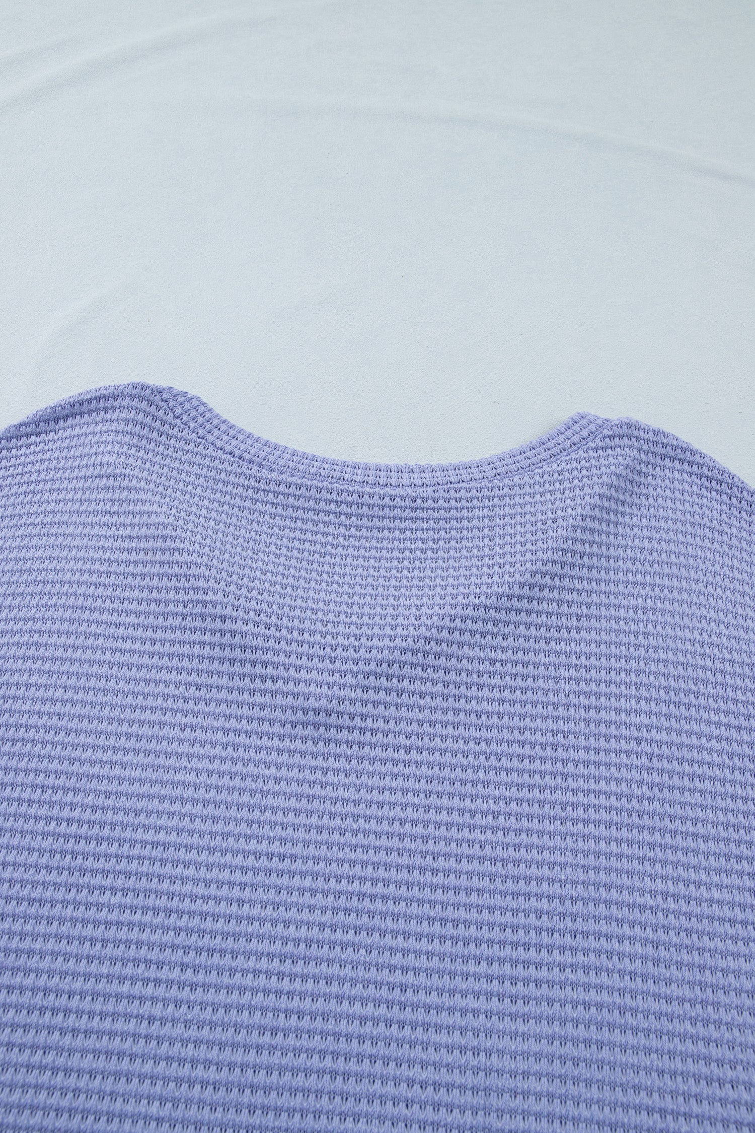 Wisteria V Neck Short Sleeve Plus Size Waffle Knit Top