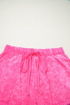 Rose Red Mineral Wash Cotton Short Set