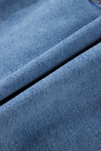 Ivy Seam Detail Pocketed Cuffed Hem Denim Shorts