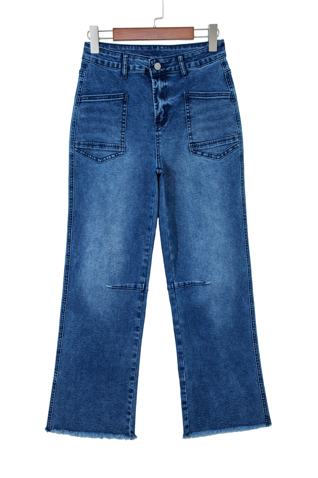 Frayed Cropped Straight Jeans