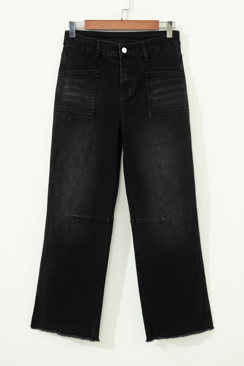 Frayed Cropped Straight Jeans