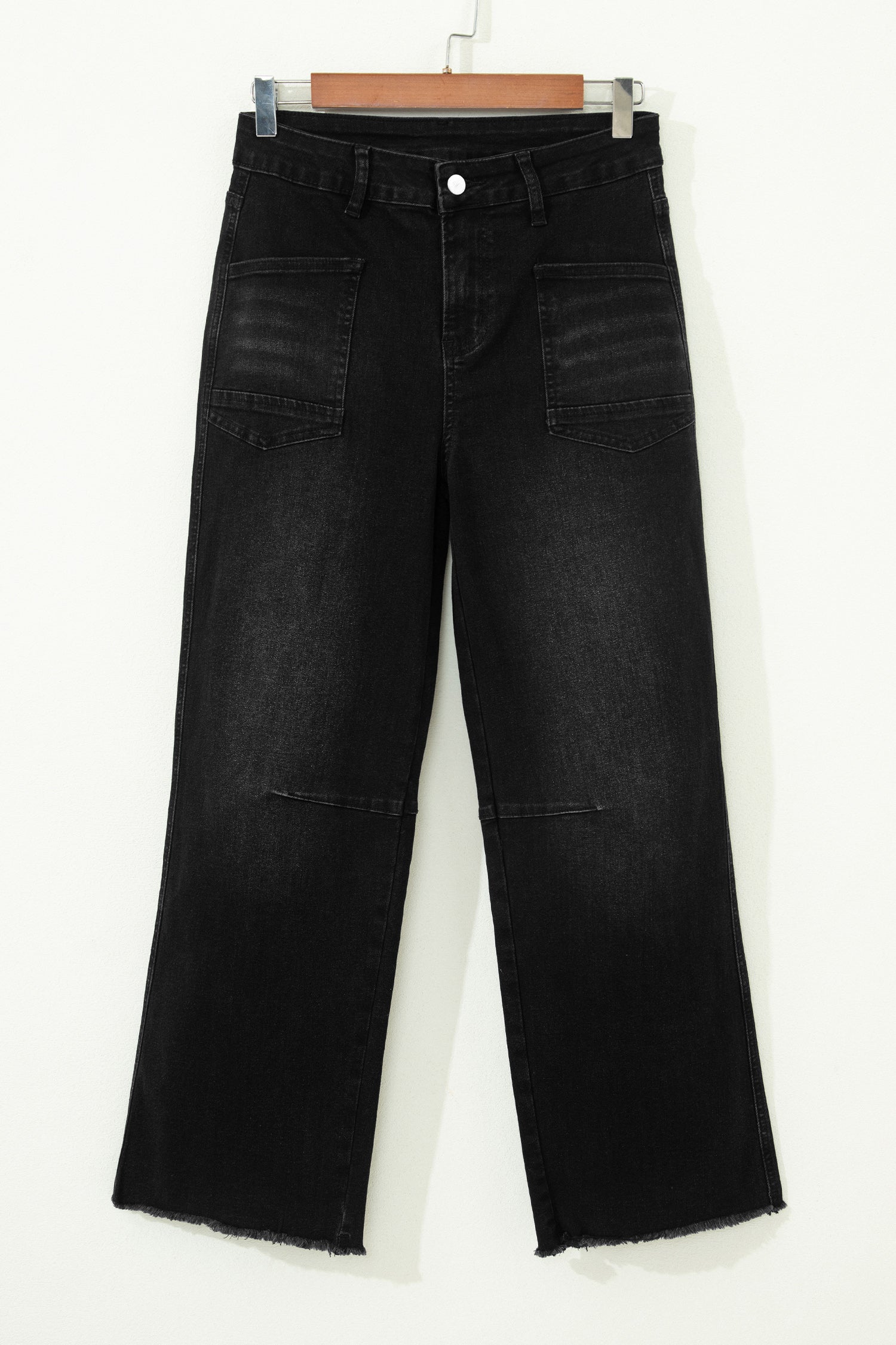 Frayed Cropped Straight Jeans