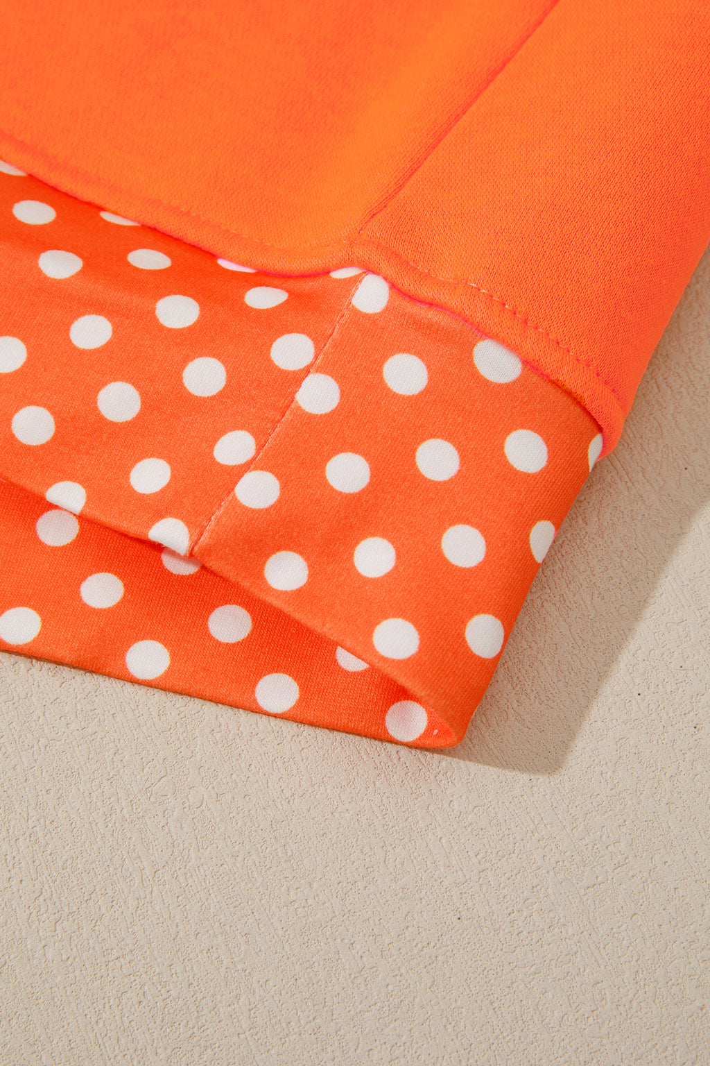 Polka Dot Patchwork Round Neck Plus Size Sweatshirt