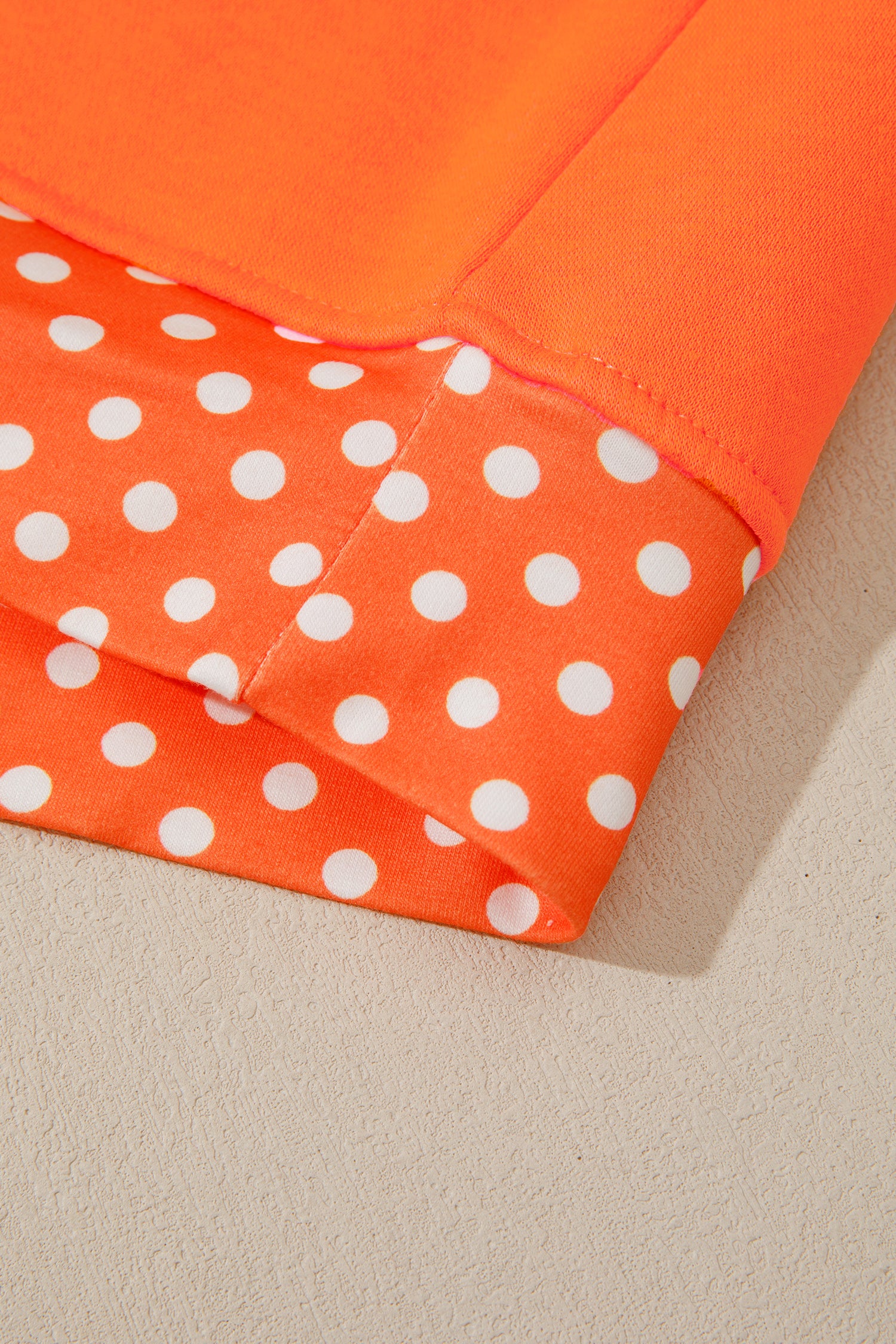 Polka Dot Patchwork Round Neck Plus Size Sweatshirt