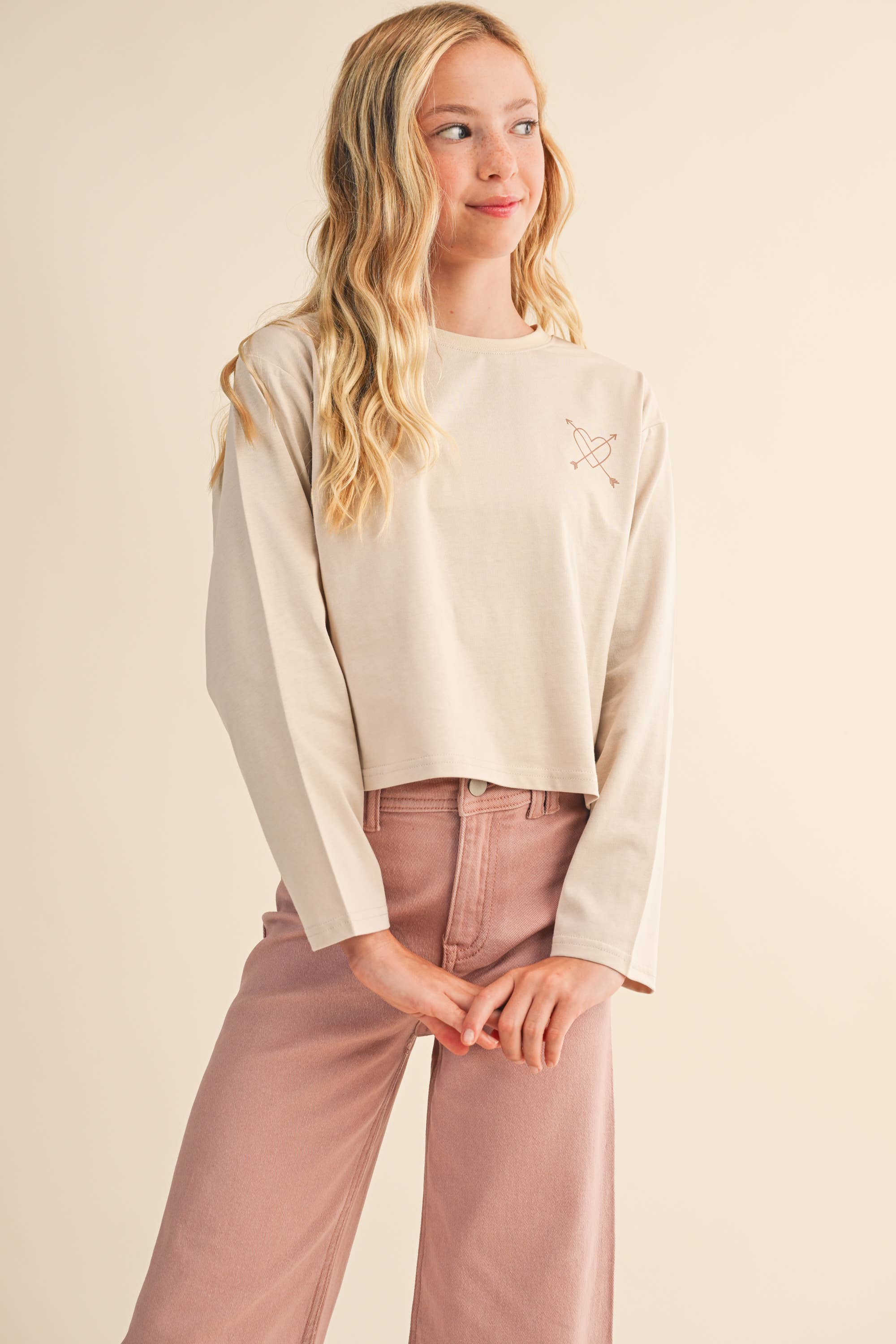 TWEEN KIDS GIRLS CROPPED BOXY TEE