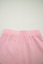 Beau Blue Mineral Wash V Neck Tee Matching Skort Set