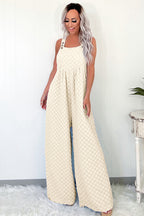 Checkered Pocketed High Waist Wide Leg Overall