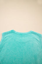 Phalaenopsis 2 Pieces Mineral Wash Cotton Tank Top Lined Split Skirt Set