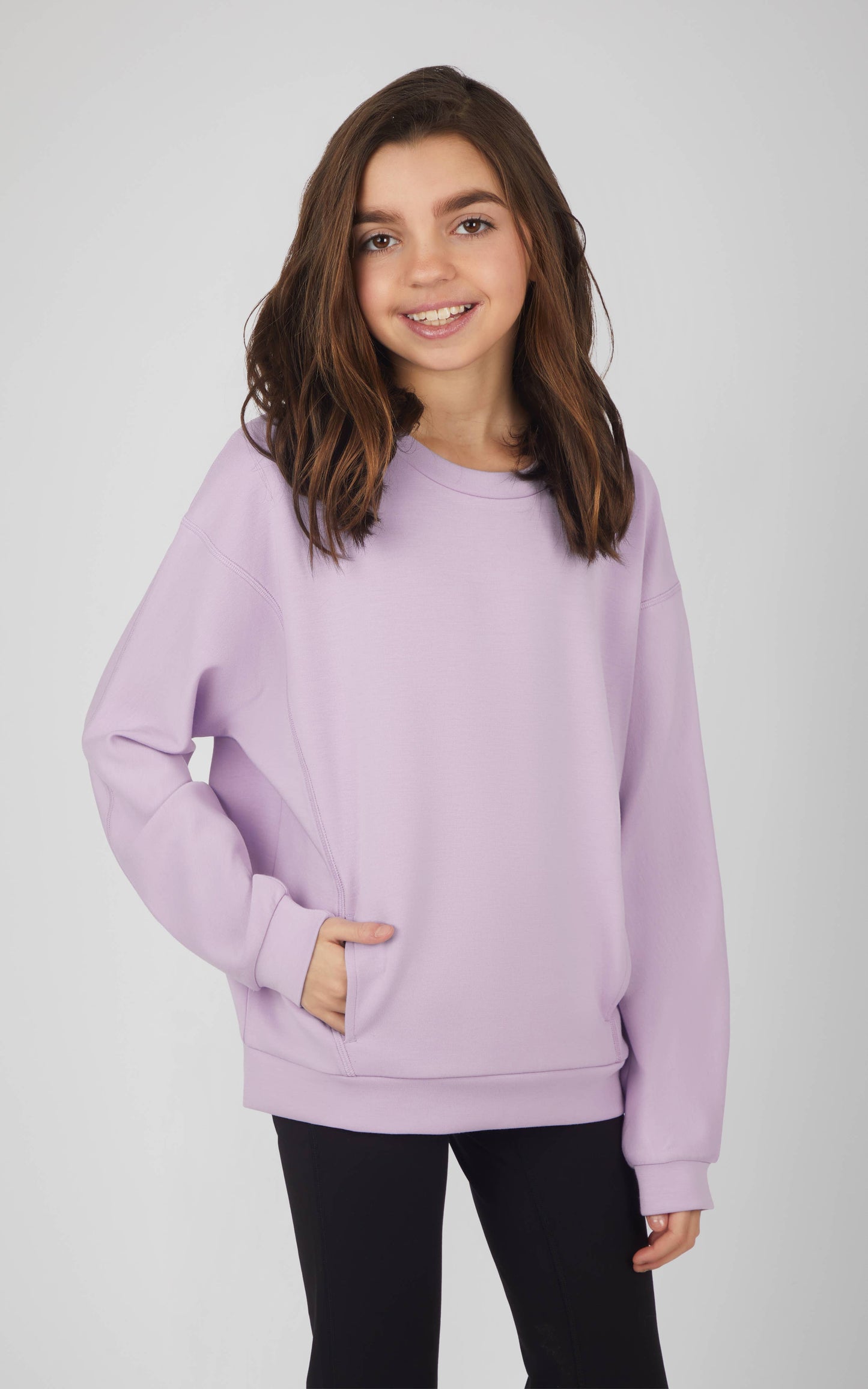 Tween Girls Soft Scuba Zuri Crew Neck Everyday Sweatshirt - ETA EARLY AUGUST