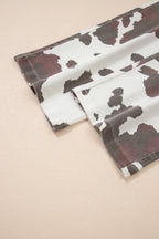 Brown Cow Spots Printed Multi Pocketed Jeans