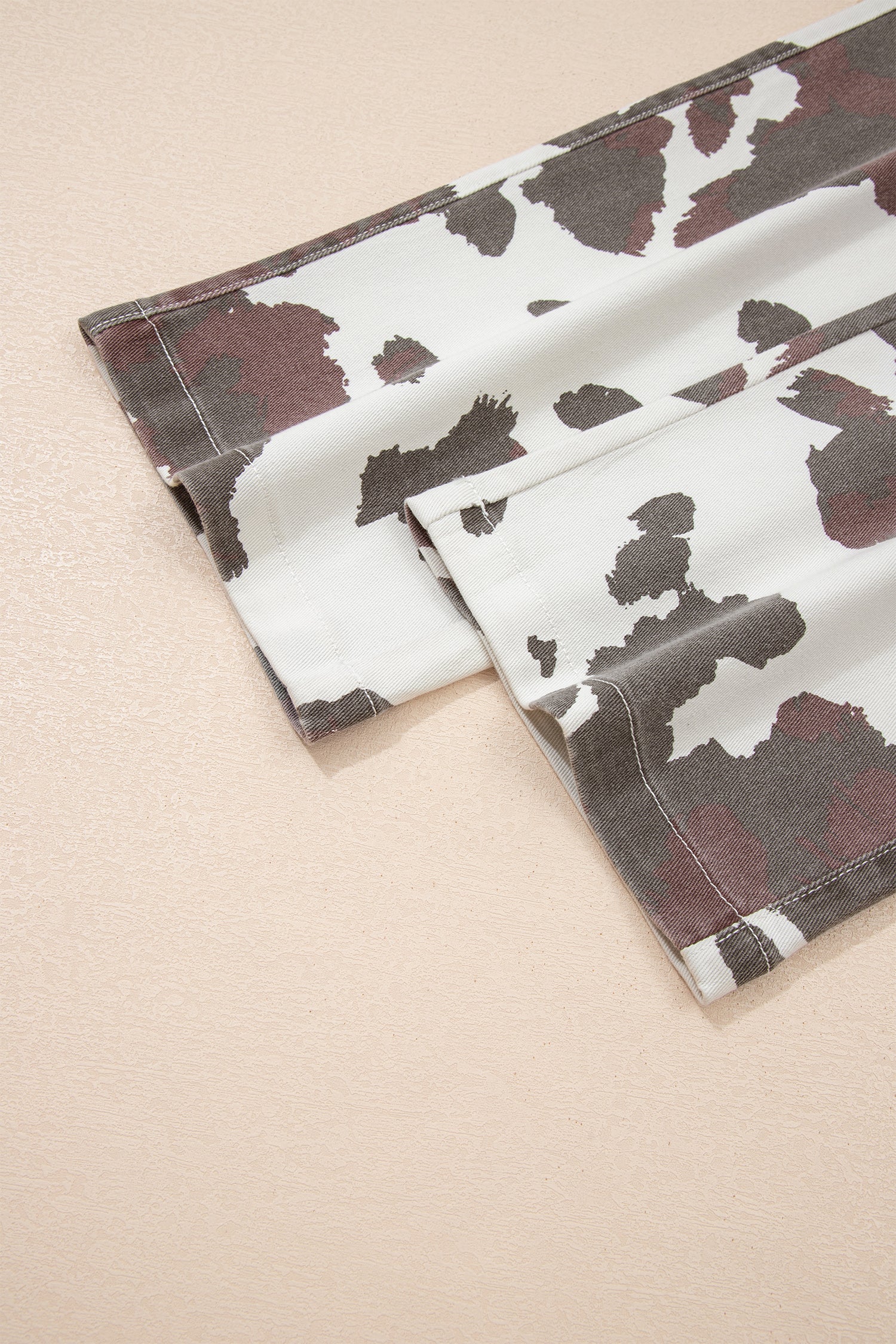 Brown Cow Spots Printed Multi Pocketed Jeans