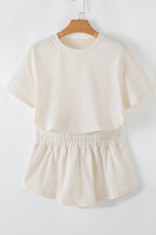 Blossom 2pcs Cropped Tee and Ruffle High Waist Skort Set