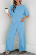 Drop Shoulder Boxy Tee and Barrel Pants Set