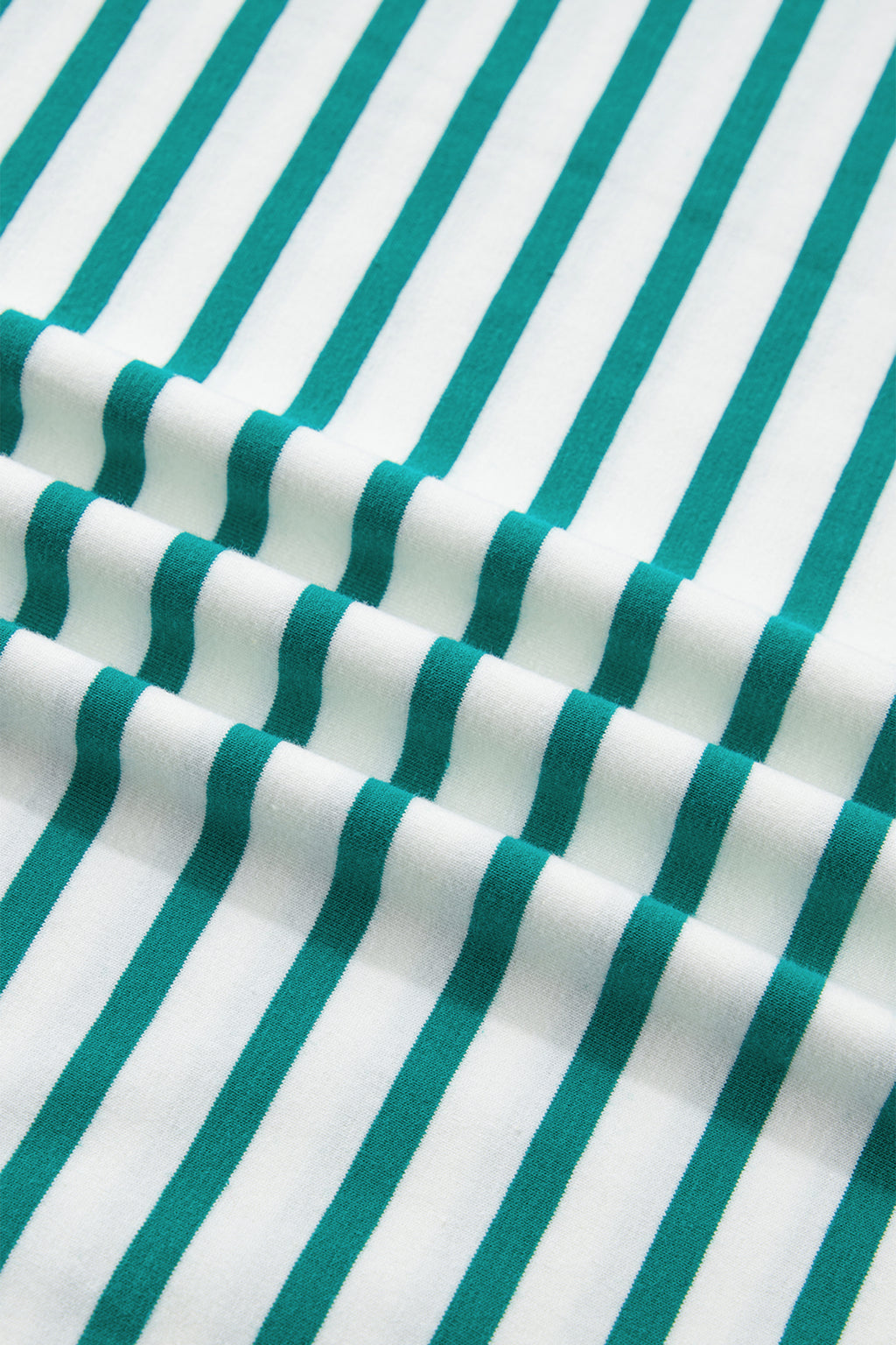 Black Stripe Scalloped Trim Round Neck T Shirt
