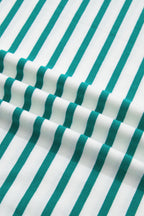 Black Stripe Scalloped Trim Round Neck T Shirt