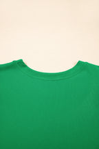 Ribbed Pearl Beaded Puff Sleeve Top