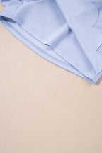 Puff Sleeve Pearl Embellished Scallop Trim Top 2 Piece Skort Set