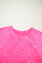 Rose Red Mineral Wash Cotton Short Set