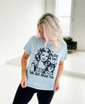 Women’s graphic T-shirt by Envy Stylz Wholesale featuring a humorous "My Dog And I Talk About You" design in comfort colors.