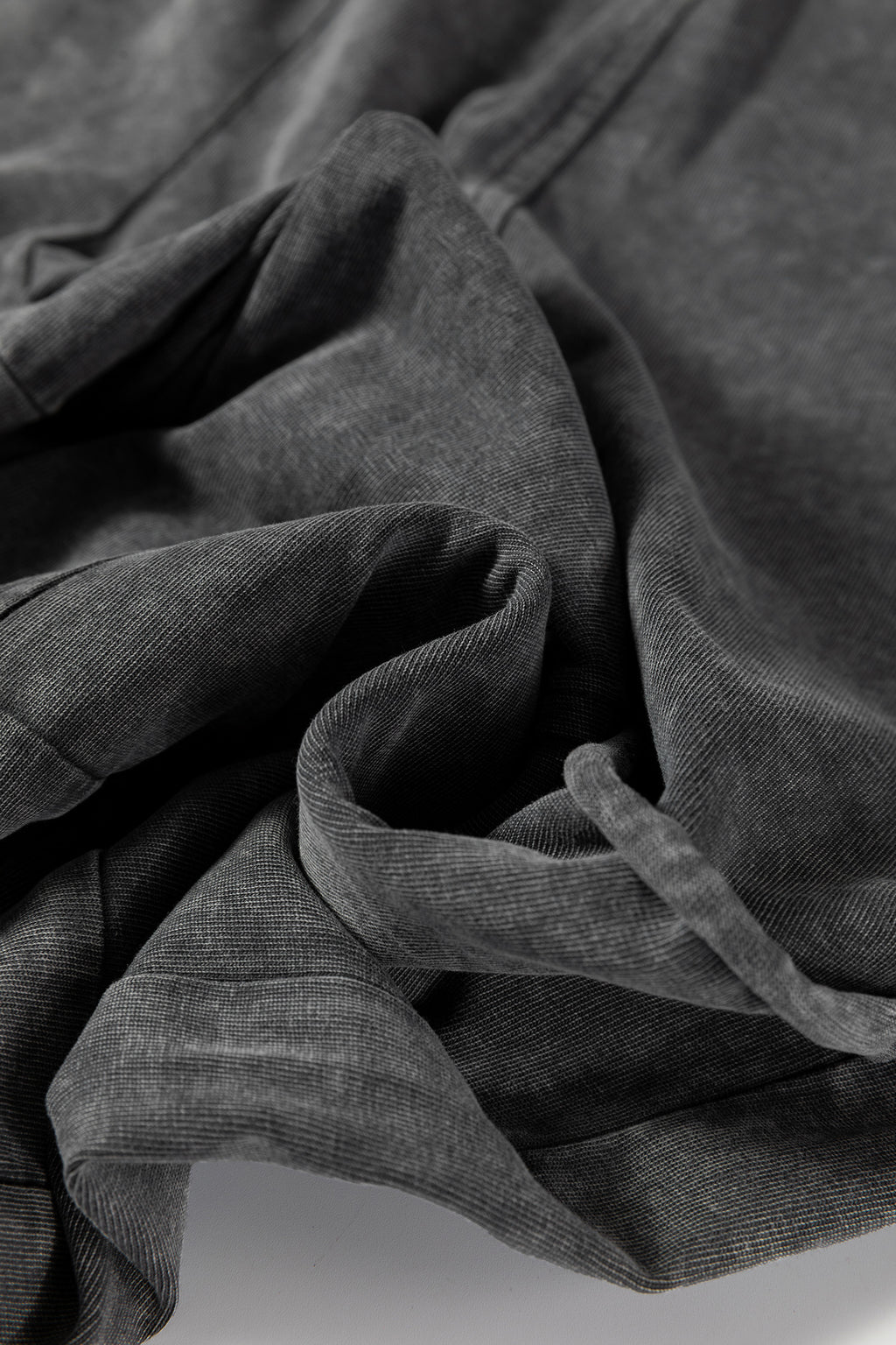 Lapis Mineral Wash Lace-up High Waist Raw Hem Patched Pocket Pants