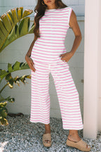 Sail Blue Casual Wide Leg 2pcs Pants Set