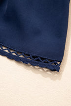 Frilled Elastic Waist Lace Trim Boho Ruffled Shorts Plus