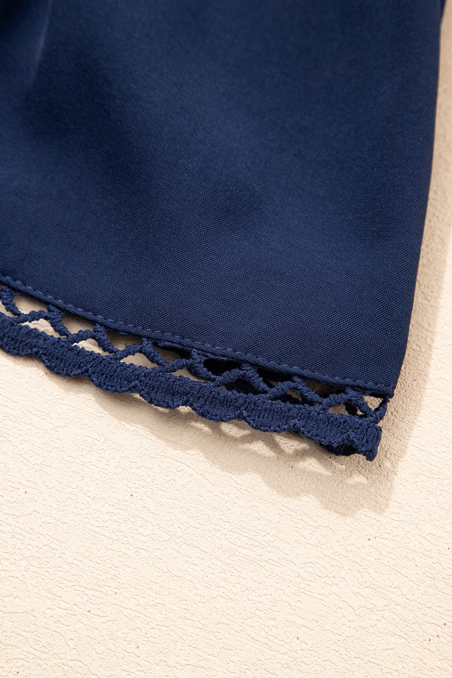 Frilled Elastic Waist Lace Trim Boho Ruffled Shorts Plus