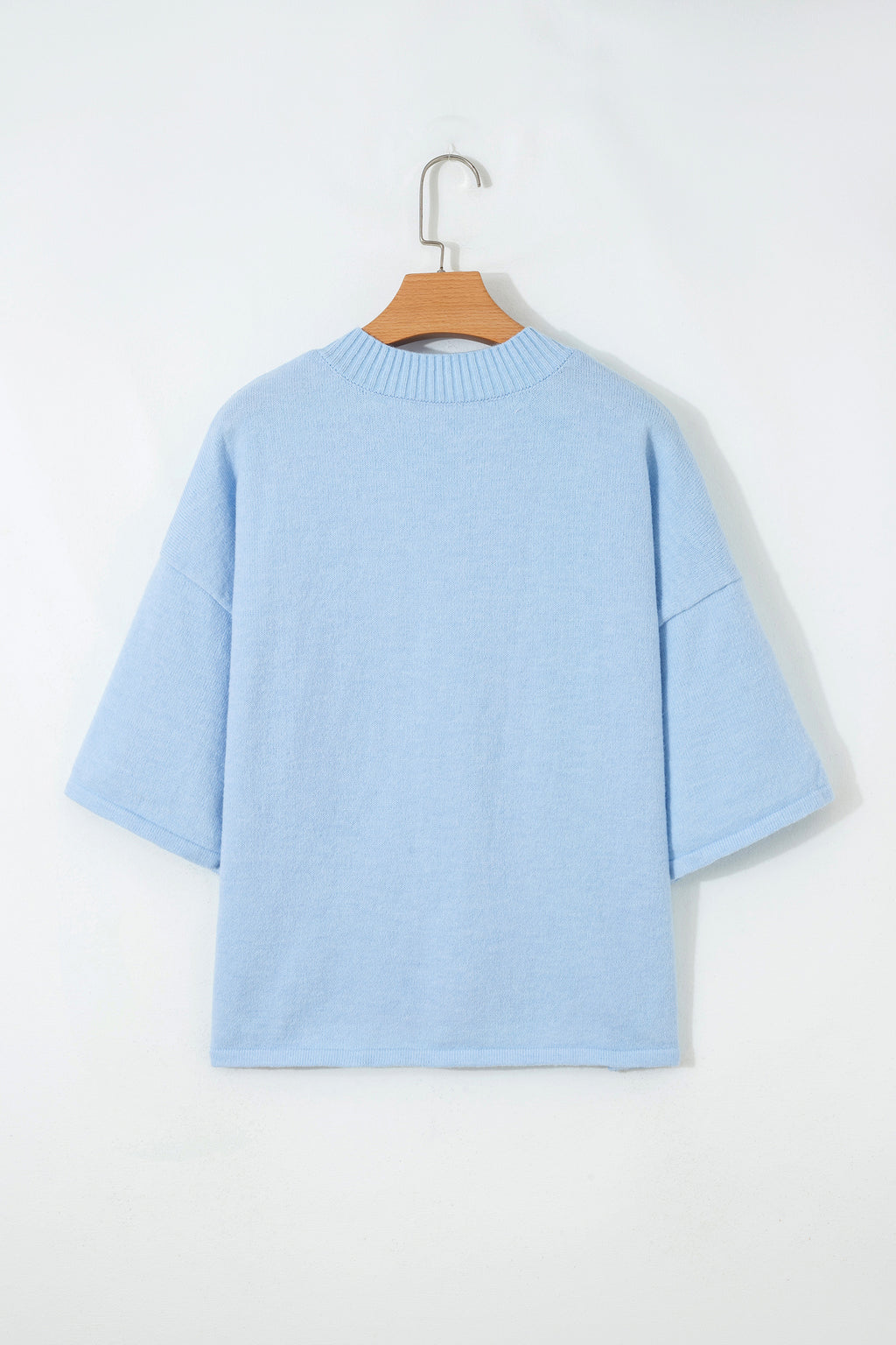 Peach Blossom 3/4 Sleeve Boxy Knit Button Down Sweater Cardigan