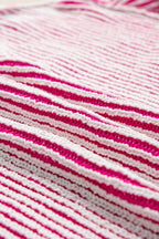 Striped Textured Knit Contrast Edge Loose Sweater