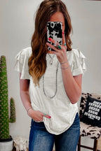 Layered Ruffle Short Sleeve Round Neck Top