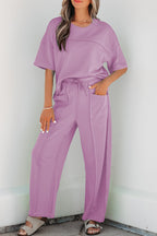 Drop Shoulder Boxy Tee and Barrel Pants Set