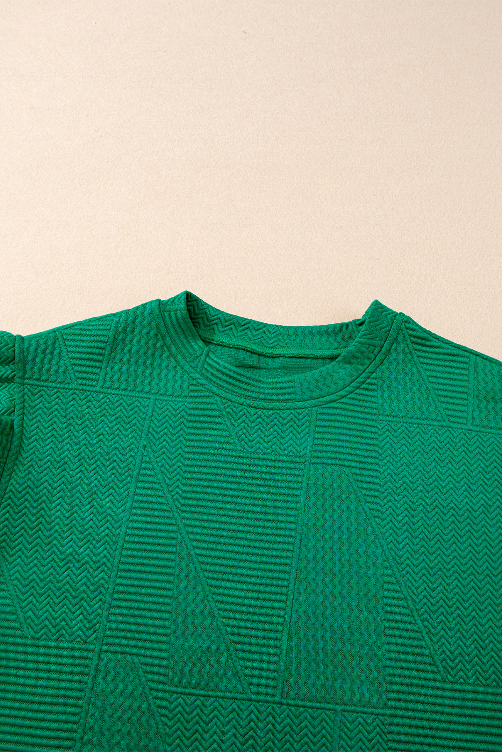 Textured Ruffle Split Top and Drawstring Shorts