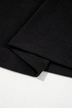 Black Lace Trim Elegant Neckline Long Sleeve Slim Top