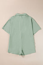 Half Button Collared Loose Romper