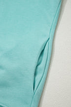 Black Solid Color High Neck Cap Sleeve Loose Top