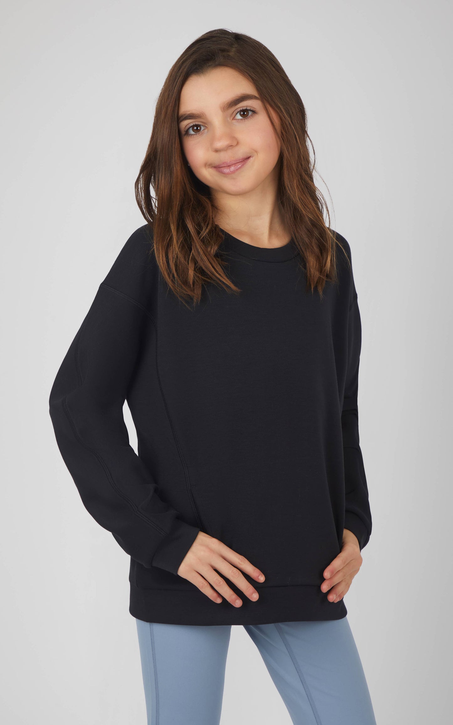 Tween Girls Soft Scuba Zuri Crew Neck Everyday Sweatshirt - ETA EARLY AUGUST