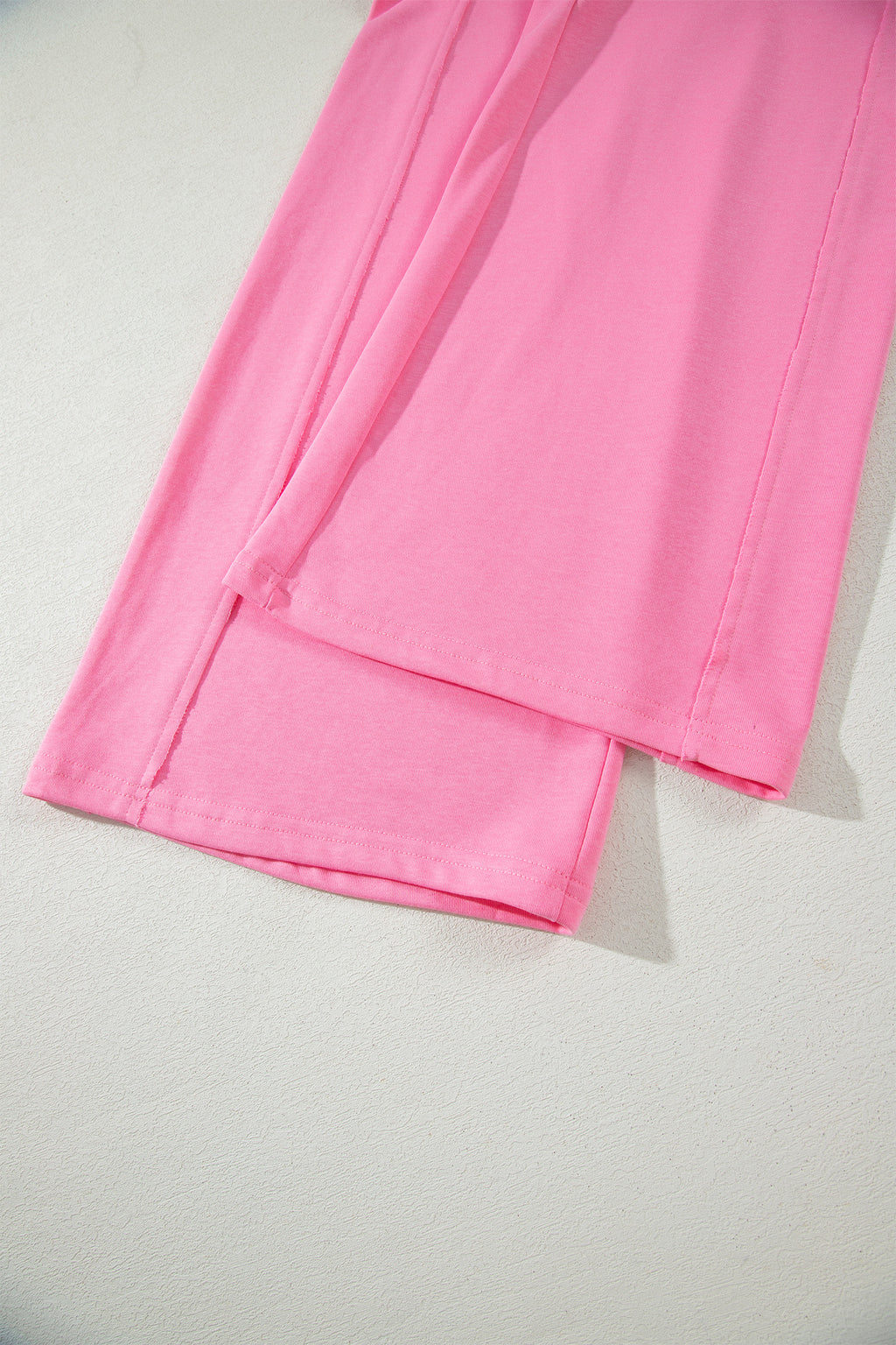 Sachet Pink Solid Cover Oversize Tee Pocketed Casual Pants 2pcs Outfit