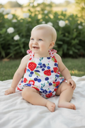 Blueberry printed baby bodysuit with ruffle but. LT-202015 SOL