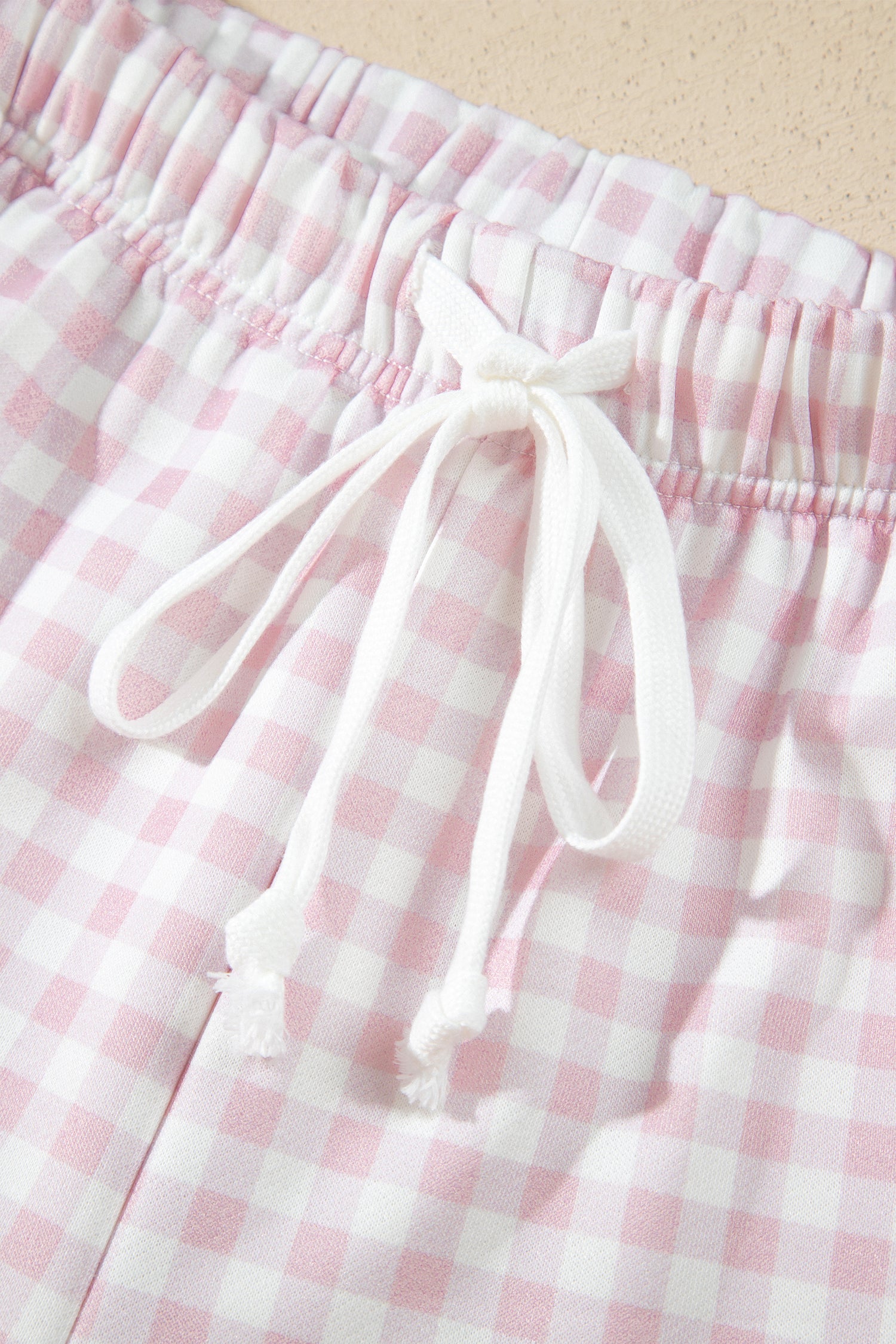 Sky Blue Plaid Baggy Pullover Drawstring Casual Shorts 2pcs Outfit