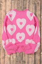 Multicolour Pearl Beaded Floral Drop Shoulder Sweater