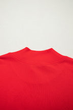Black Solid Color High Neck Cap Sleeve Loose Top