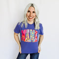 Women’s Retro Mama Graphic T-Shirt by FestiviTees, comfortable blue tee with vintage-inspired graphic design.
