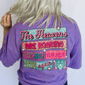 Women’s violet graphic t-shirt featuring a roaring tiger design from FestiviTees, casual and stylish apparel for women.