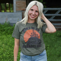 Women’s graphic T-shirt by FestiviTees featuring a humorous “Don’t Be An Armadillhole” design on a casual tee.