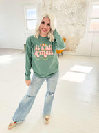 Light green It's All A Mess long-sleeve graphic T-shirt for women by FestiviTees, featuring a casual design and comfortable fit.